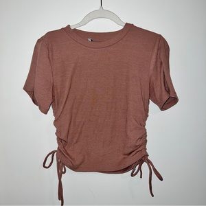 Zara Ribbed Top in Mauve